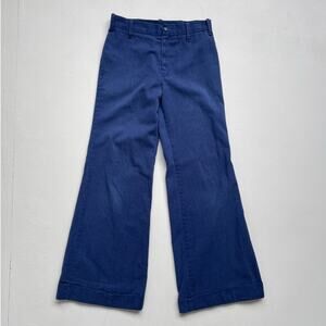 Vtg 70's BEELINE Navy Blue Brushed Cotton Bellbottom Pants / Sz 27" W / Small